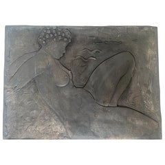 Piantana in ghisa raffigurante una donna nuda firmata Bonnefoit, 1987