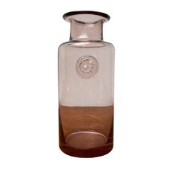 Vintage Glass Vase with Seal Ornament, 1970s