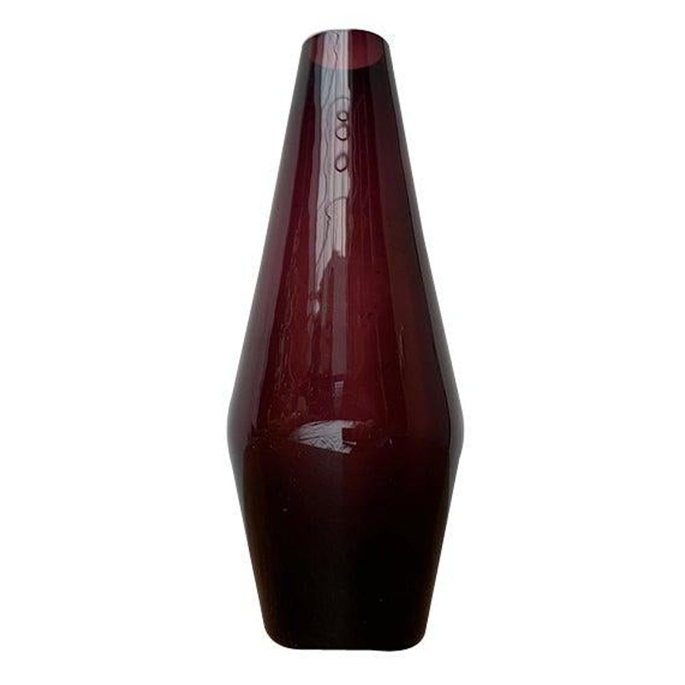 Vaso di vetro minimalista di metà secolo, anni '60