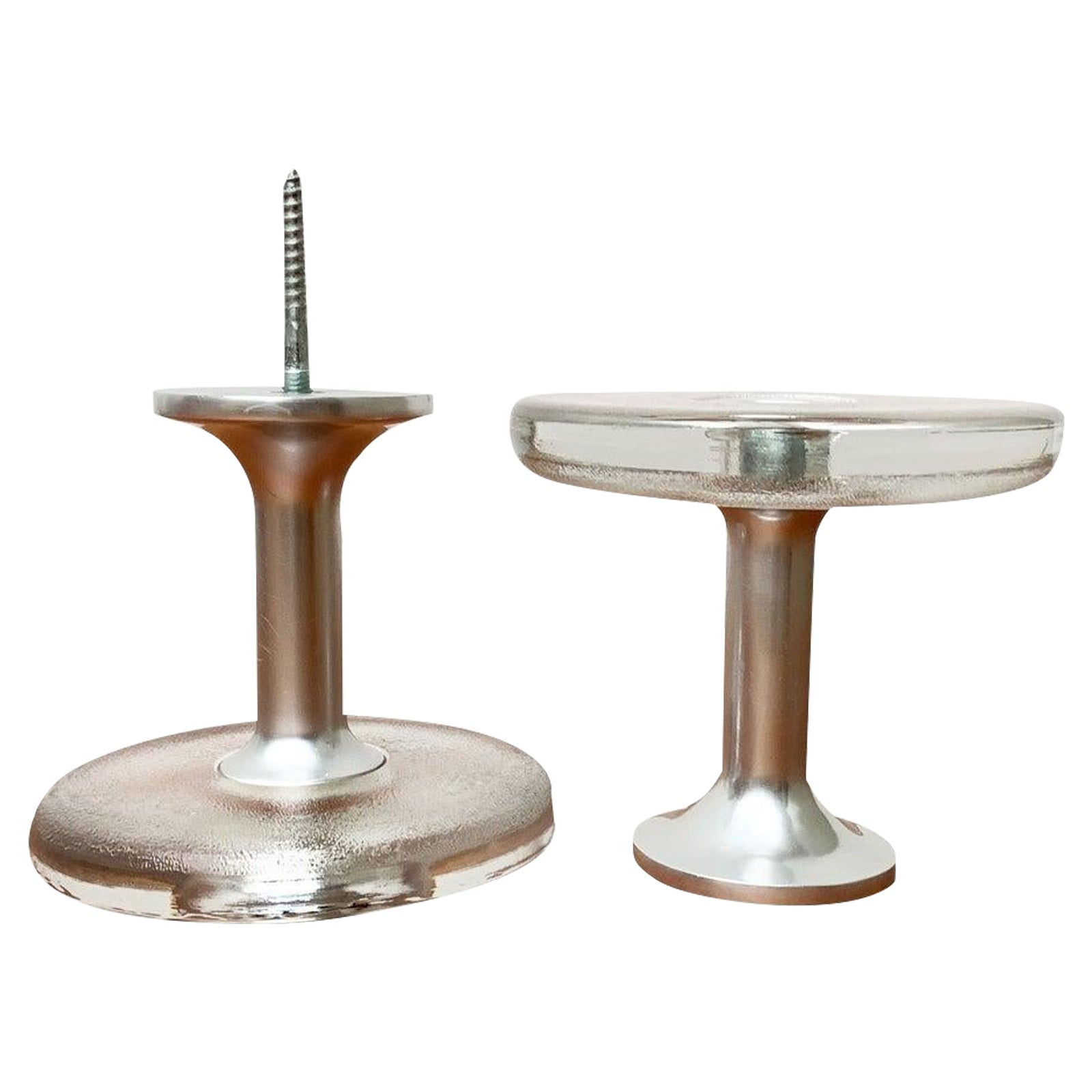 Set of 2 Vintage German Metal and Glass Coat Hooks from Schönbuch, 1970s