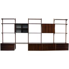 Large 1960s Poul Cadovius Royal Rosewood Wall Unit for Cado Danish Modern Large 1960s Poul Cadovius Royal Rosewood Wall Unit for Cado Danish Modern