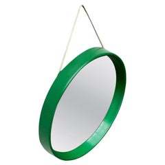 Mid-Century Space Age Green Round Mirror from C.L. Augustson, Norway, 1960s