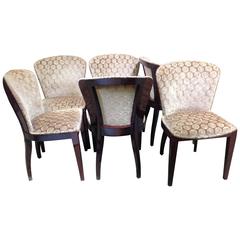 Set of Six Art Deco Rosewood Dining Chairs