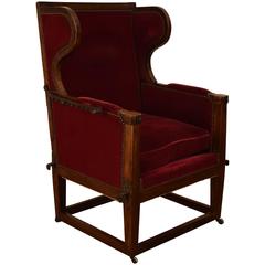 Antique French Walnut and Upholstered 19th Century Reclining Bergere