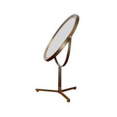 Specchio girevole da tavolo in ottone di metà secolo, anni '60