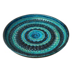 Grande ciotola in ceramica Rimini Blu di Aldo Londi per Bitossi, risalente alla metà del secolo scorso
