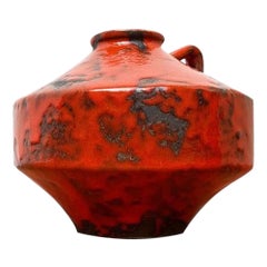 Mid-Century German Brutalist Fat Lava Pottery Ufo Vase, 1960s