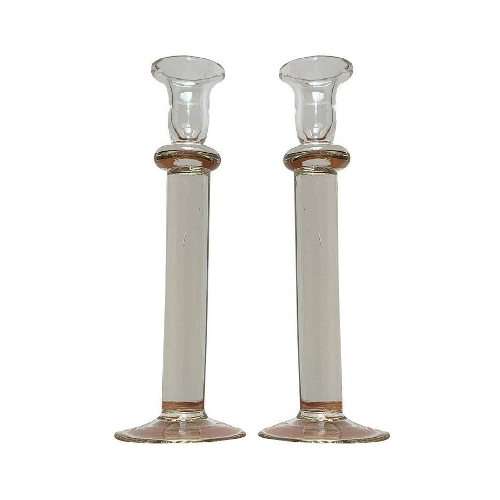 Set of 2 Vintage Glass Candleholder, 1970s