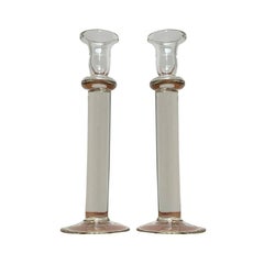 Set of 2 Vintage Glass Candleholder, 1970s