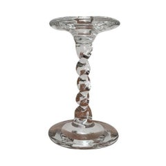 Vintage Glass Twisted Candle Stick Holder, 1970s