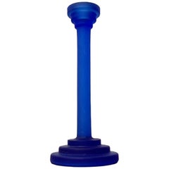 Postmodern Blue Glass Candleholder, 1990s