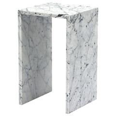 AIALIK table - Handmade Textured Carrara Iceberg Marble