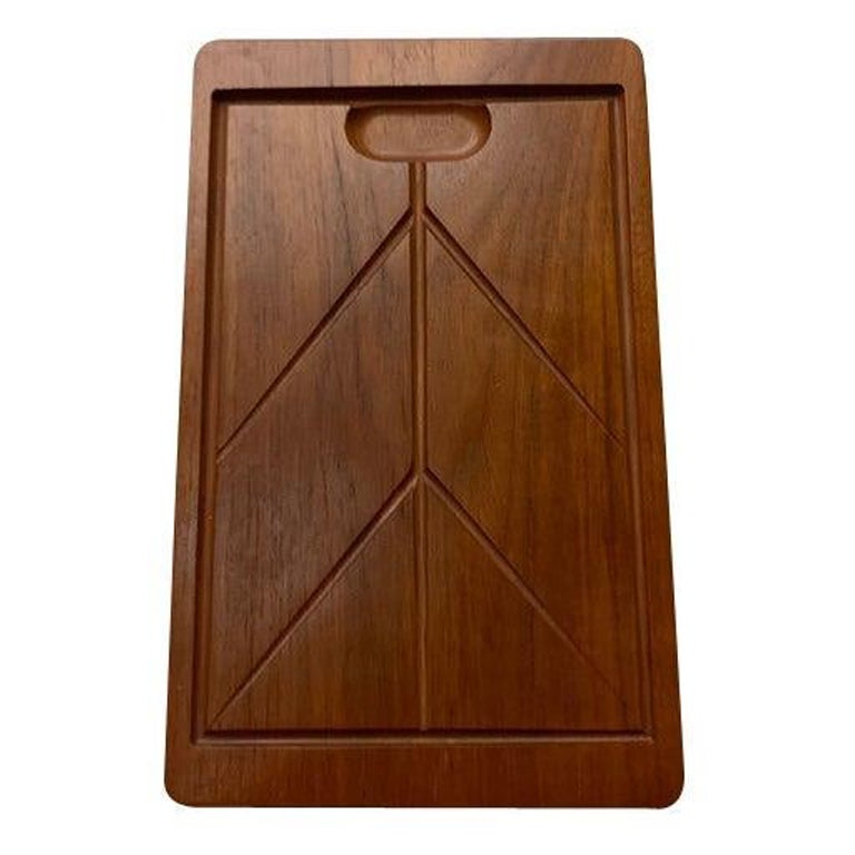 Tabla de cortar de teca sueca de Karl Holmberg, años 60