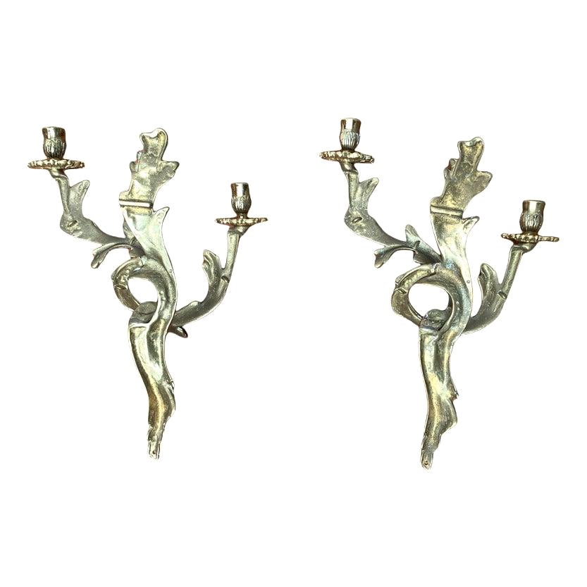 Set von 2 italienischen Vintage-Wandkerzenhaltern