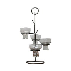 Danish Candleholder in Metal and Glass