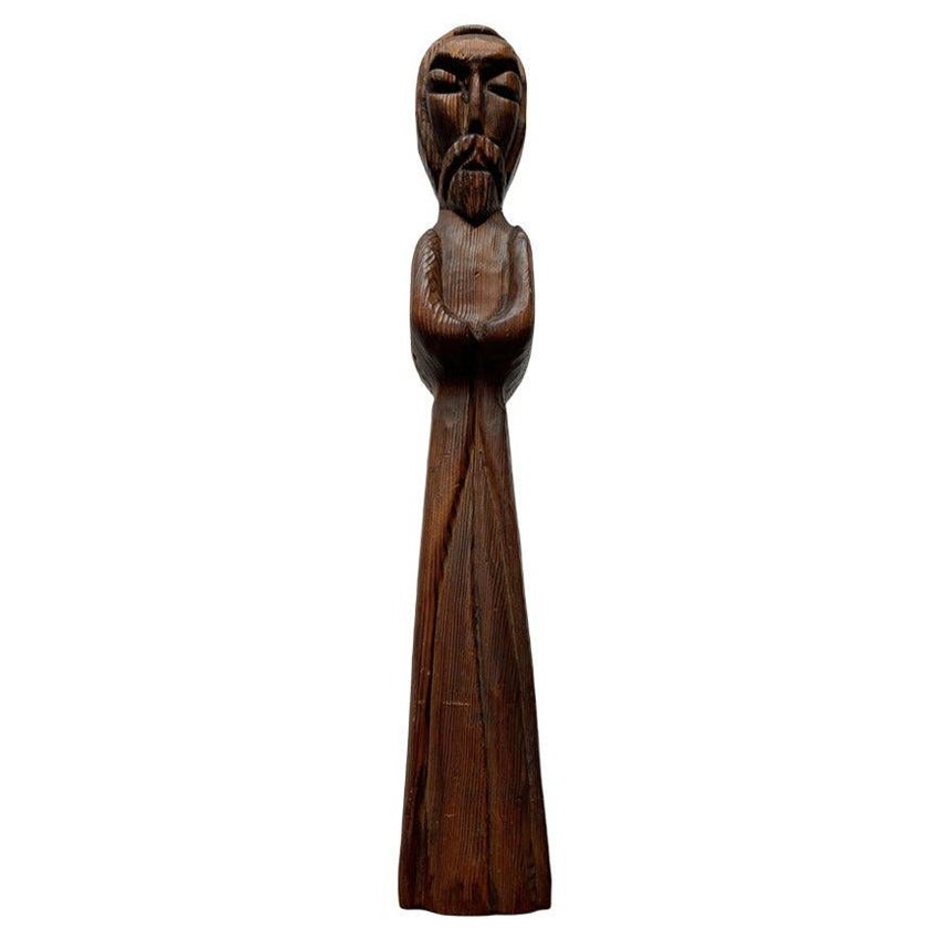 Vintage Sacral-Figurenskulptur aus Holz