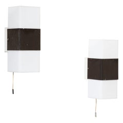Paar Wandleuchten aus Metall und Acryl von Hoffmeister-Leuchten, 1970er Jahre