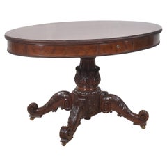 19th century oval Mahogany drum table