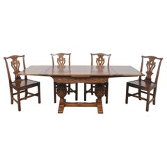 Oak draw leaf refectory table