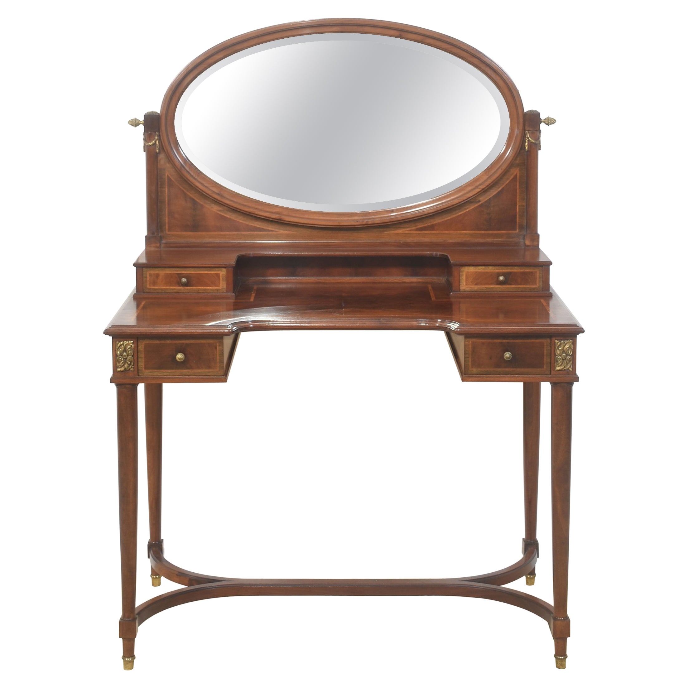Mahogany inlaid dressing table For Sale