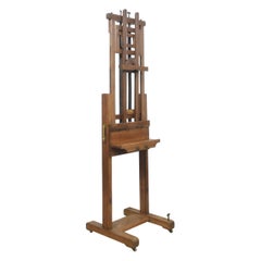 Oak artist’s fully adjustable studio easel