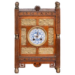 Howell and James, A small Aesthetic Movement walnut mantle clock