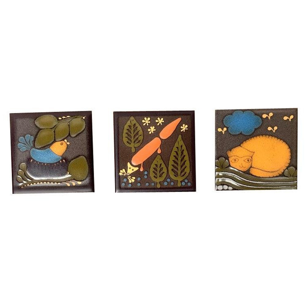 Set de 3 plaques murales vintage en céramique de Keramik Manufaktur Kupfermühle