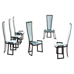 20e siècle, MArzio Cecchi Ensemble de six chaises pour le studio Most