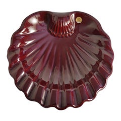 Vide-Poche Art Déco Merlot rouge par Gabriel Keramik, Suède, années 1960