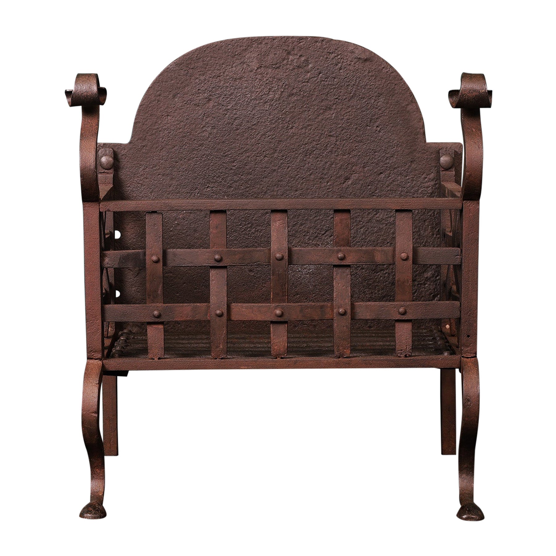 Scottish Wrought-Iron Fireplace Grate Basket