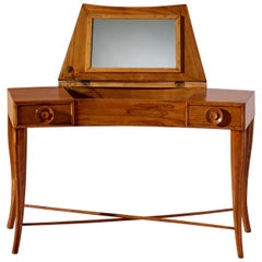Tavolo da toilette in legno di Wood, artigianato italiano, anni '50