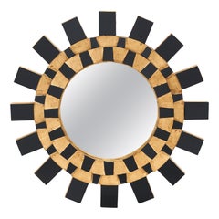 Spanish Black and Gold Sunburst Mirror