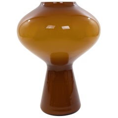 Vintage Large Amber Hand Blown Fungo Table Lamp by Massimo Vignelli for Venini, 1950s