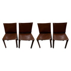 Conjunto de dos sillas de cuero Cassina Cab de Mario Bellini