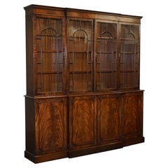 VINTAGE LARGE BEVAN FUNNELL LIBRARY BREAKFRONT BOOKCASE WiTH ADJUSTABLE SHELVES