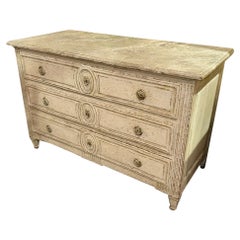 19th Century French Louis XVI Style Carved and Painted Commode