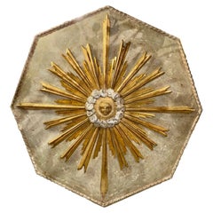 Italian Carved and Parcel Panel