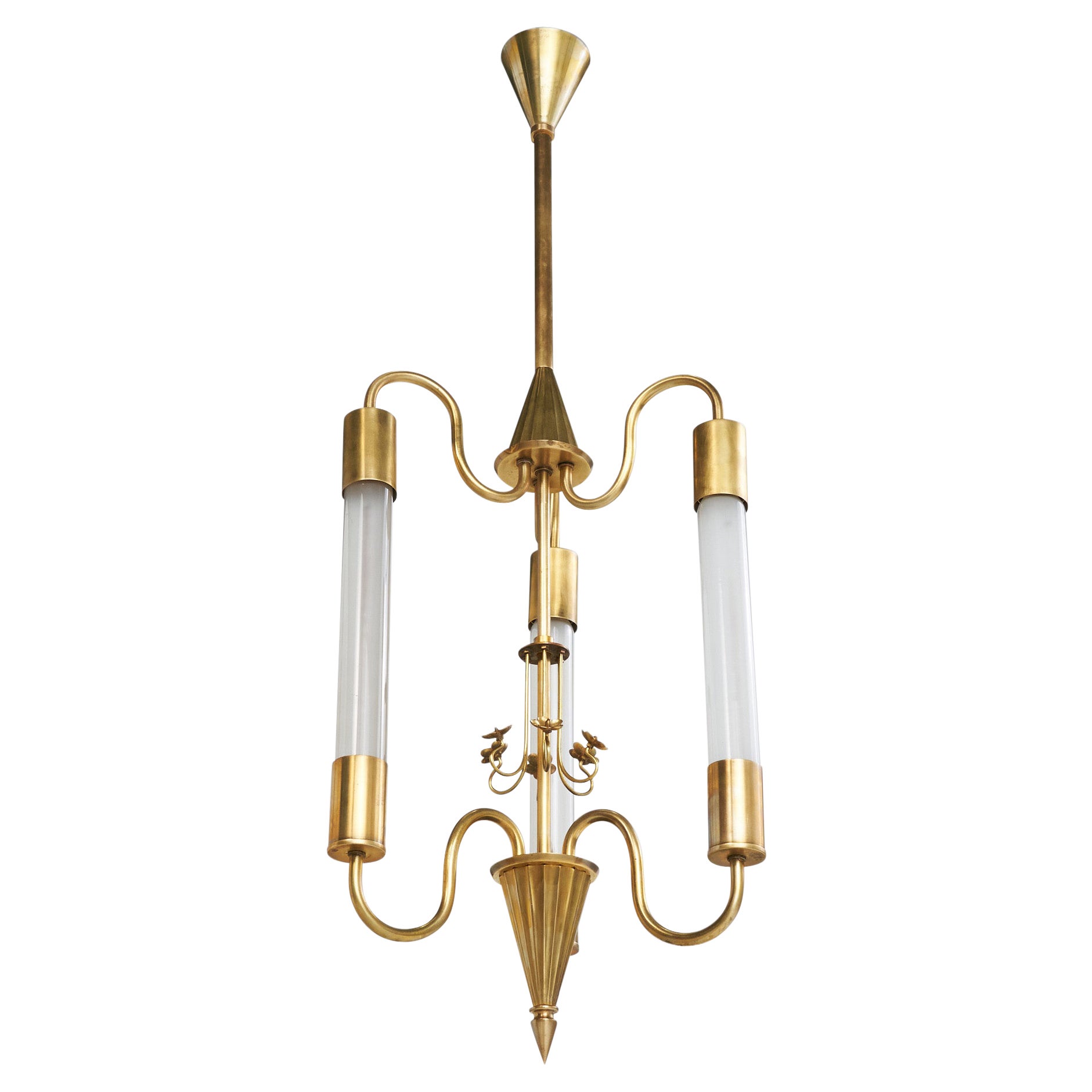 Taito Oy, Chandelier, Brass, Finland, 1930s