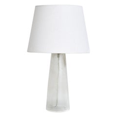 French Designer, Table Lamp, Glass, Brass, France, 1940s