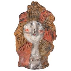 Hand Built Ceramic Sculpture by Jean Derval for Capron 12