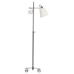 Schwedische Designerin, Stehlampe, Eisen, Stoff, Schweden, 1940er Jahre