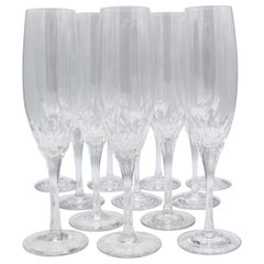 Set of 12 Late 20th Century Orrefors Champagne Flutes in "Prelude"