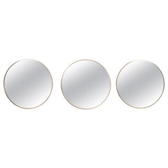 Set of Three 20th Century Italian Brass Mirrors
