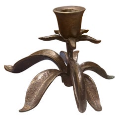 Scott Nelles Floral Bronze Candleholder, 1986