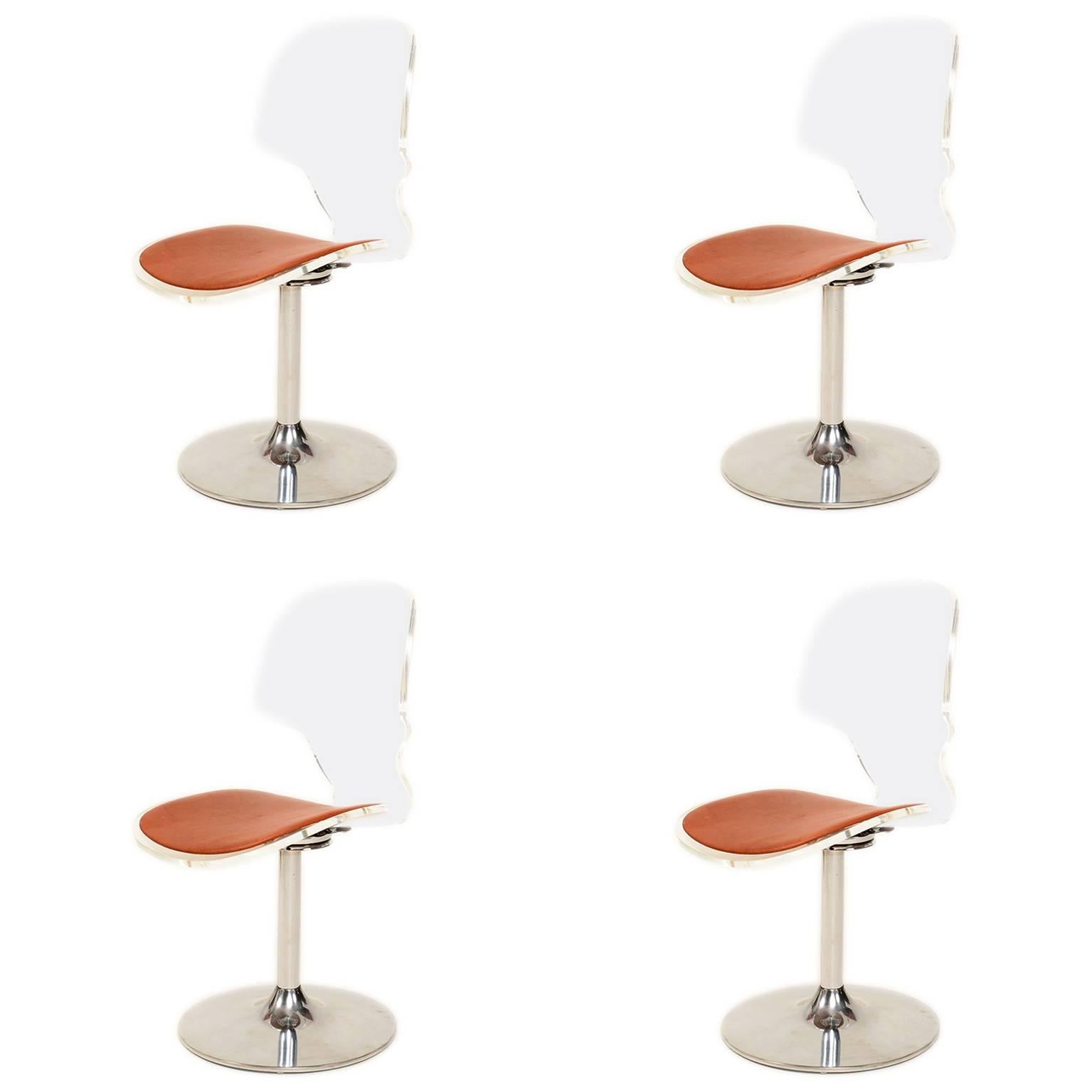 Mid Century Modern Four Lucite Dining Chairs