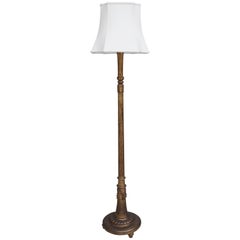 French Antique Art Deco Floor Lamp in Giltwood