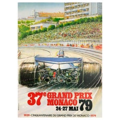 Affiche vintage originale du Grand Prix de Monaco de 1979
