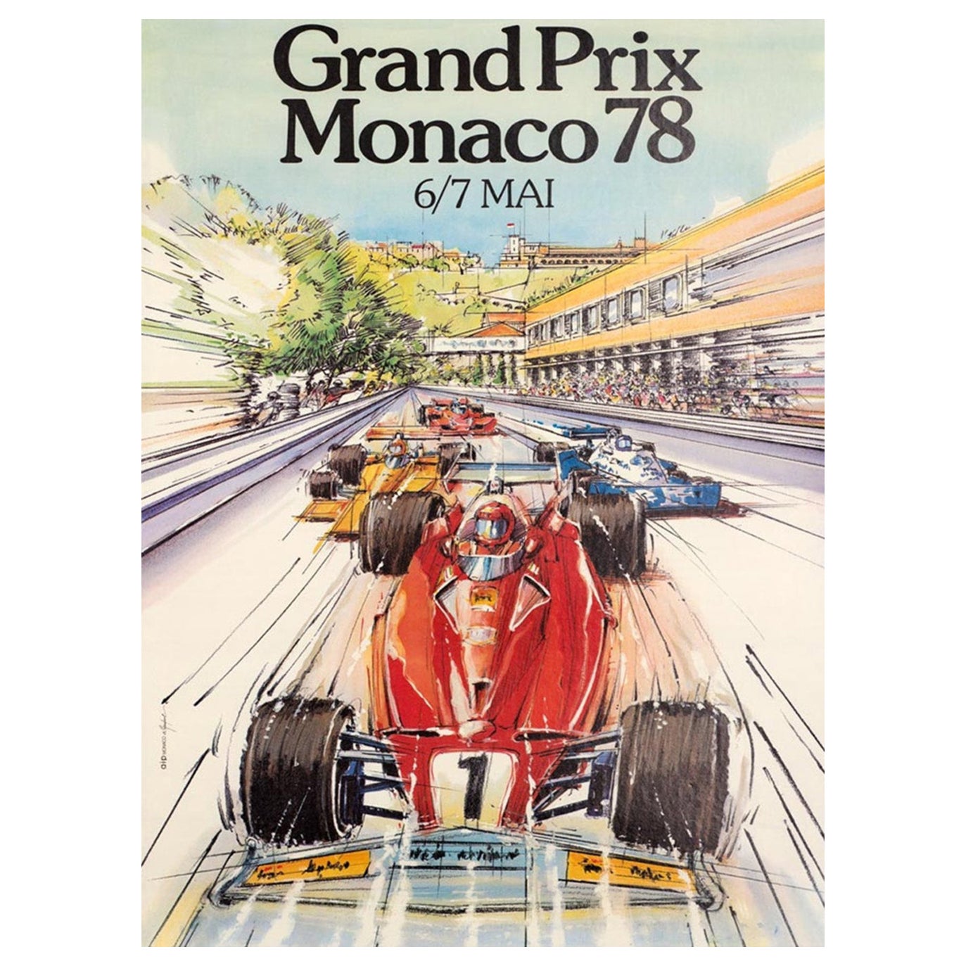 Original-Vintage-Poster, Monaco Grand Prix, 1978