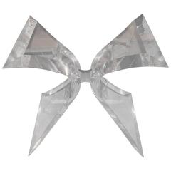 Lion In Frost Vintage Signed Lucite Butterfly Chrome Dining Table Desk Base