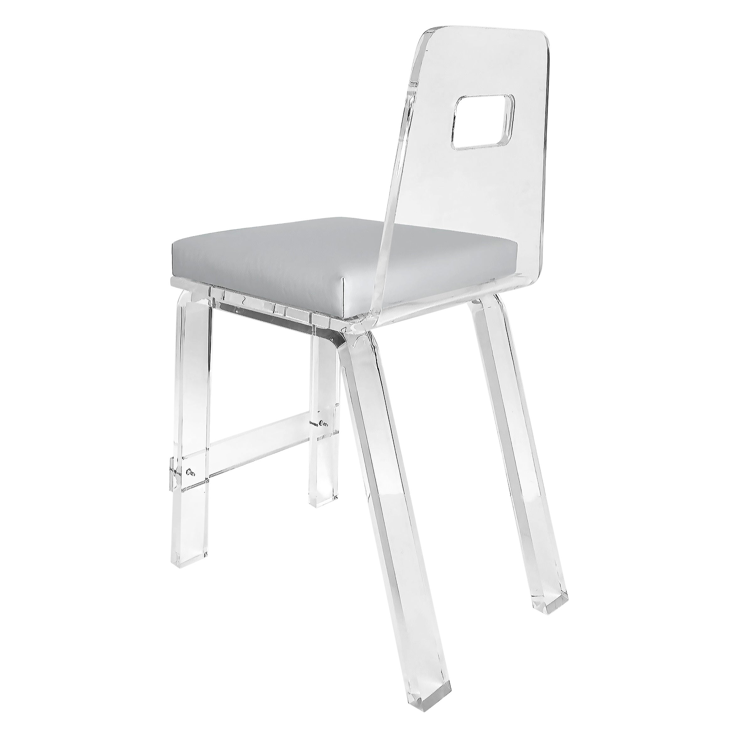 Custom Order Lucite Bar or Counter Stool with Upholstered Seats For Sale